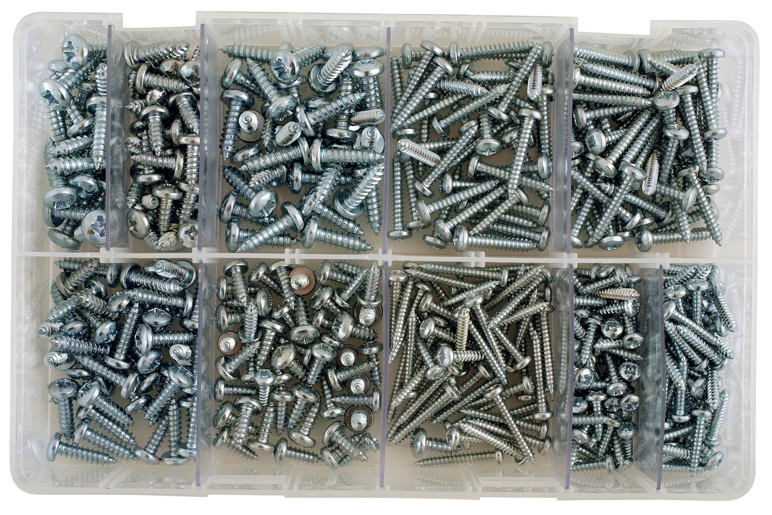Connect 35000 Assorted Self Tapping Pan Pozi Screws 4-10 Box 700pc