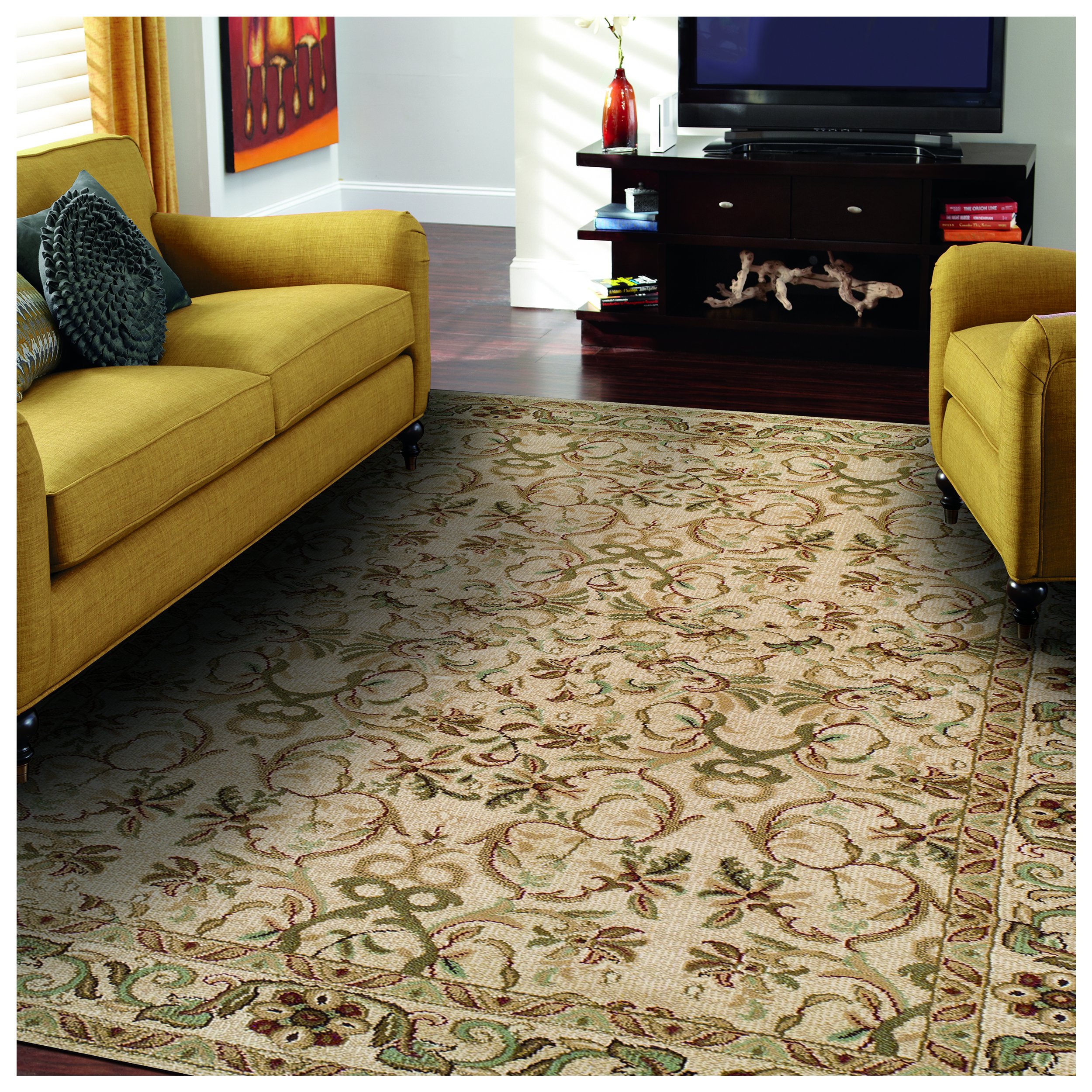 Superior Elegant Heritage Collection Area Rug, 10mm Pile Height with Jute