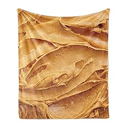 Ambesonne Peanut Butter Throw Blanket, Creamy