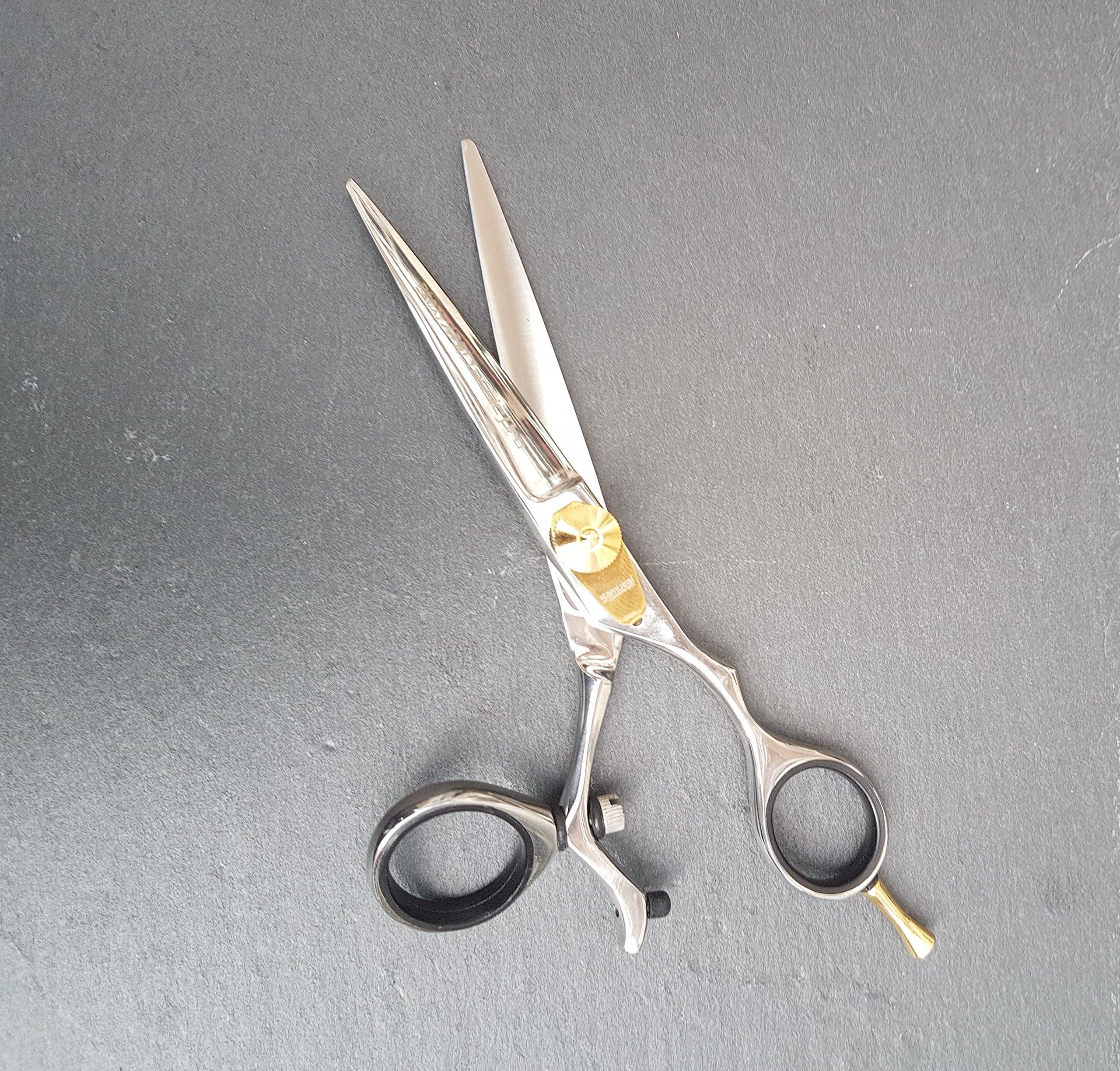 Samurai Classic Pro5.5' Japanese Stainless steel Scissors Swivel Thumb ring ergonomic and well balanced with convex edge blades for wet and dry cutting