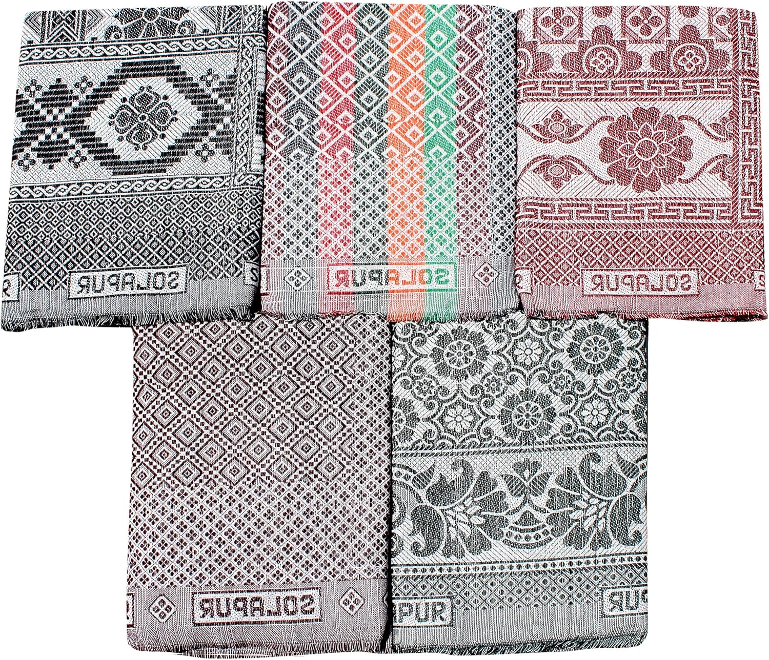 Buy Mandhania Solapur Chaddar Single Blanket Pure Cotton Pack of 5 (7 X