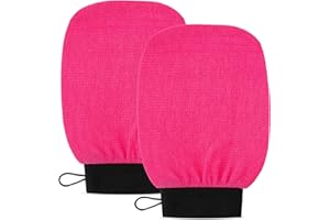 Clarial Exfoliating Body Scrub for Bath and Shower Use - Face Scrubber and Body Exfoliator Mitt, Dead Skin Remover - Exfoliating Glove Shower Scrub for Men and Women - Pair Pink