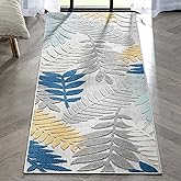 Well Woven Dorado Mariah 2'3" x 7'3" Runner Grey Modern Indoor / Outdoor Floral Area Rug