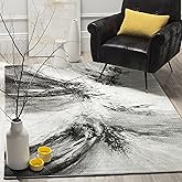 SAFAVIEH Glacier Collection Area Rug - 6'7" x 9', Grey & Multi, Modern Abstract Design, Non-Shedding & Easy Care, Ideal for H