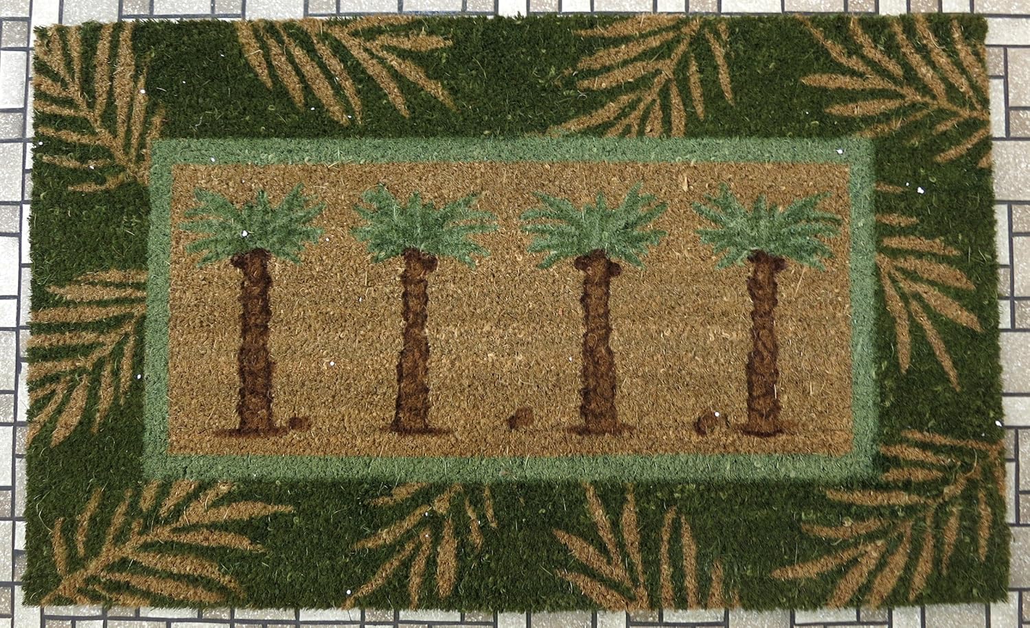 Natural Coir Palm Tree Door Mat with Vinyl Backing Kitchen