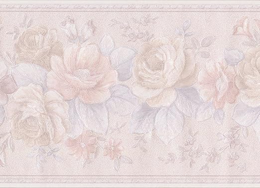 Amazon ベージュ桃の花ローズ花の壁紙ボーダーレトロなデザインロール15 X 5 5 壁紙