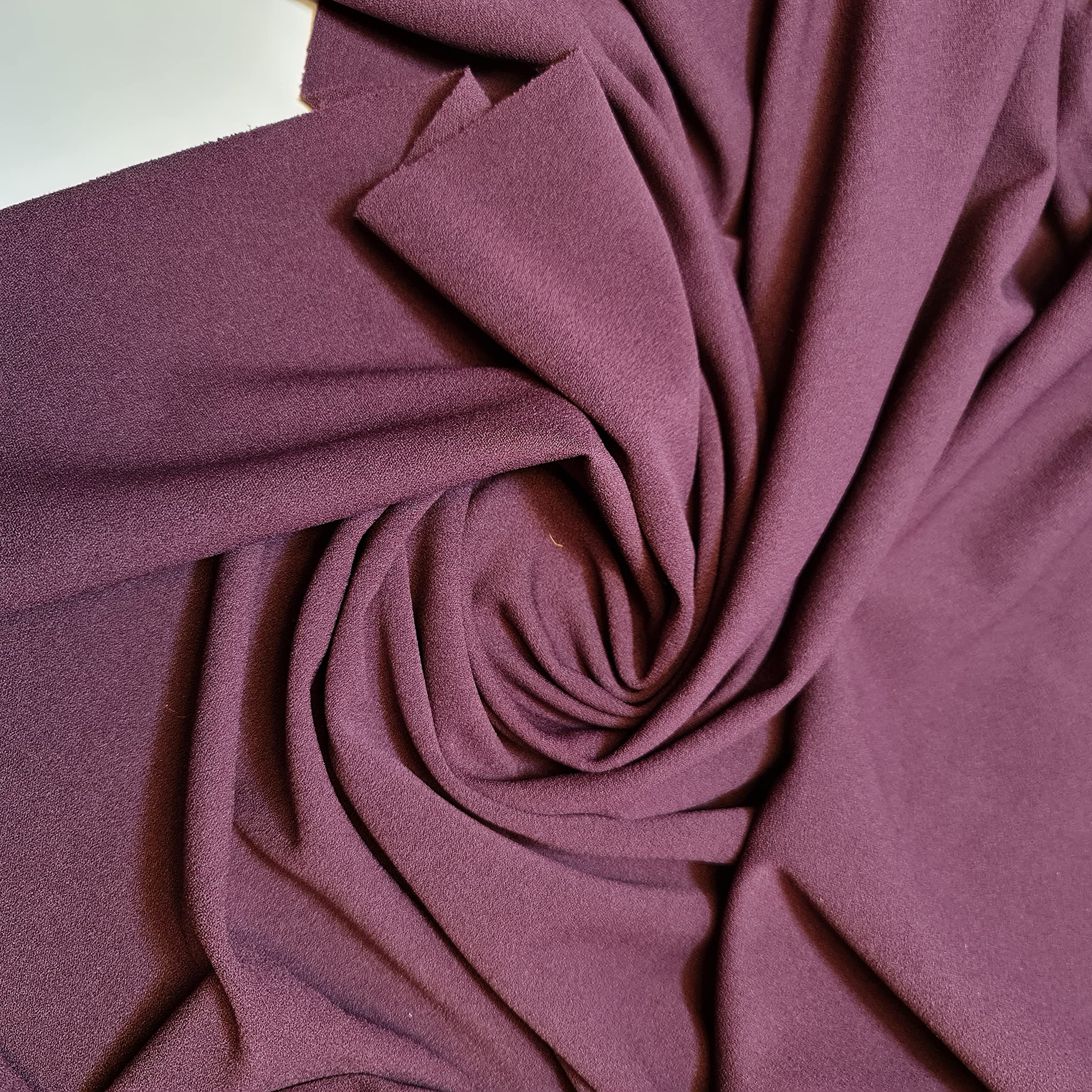 Scuba Crepe Breathable Superior Quality Stretch Wet Suit Dress Fabric 140cm Wide (2 Meter, Plum) — image 1