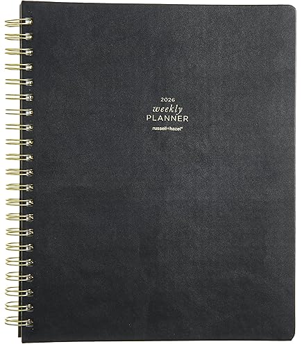 Amazon.com : Russell+Hazel 2025-2026 Weekly Planner, Black Vegan