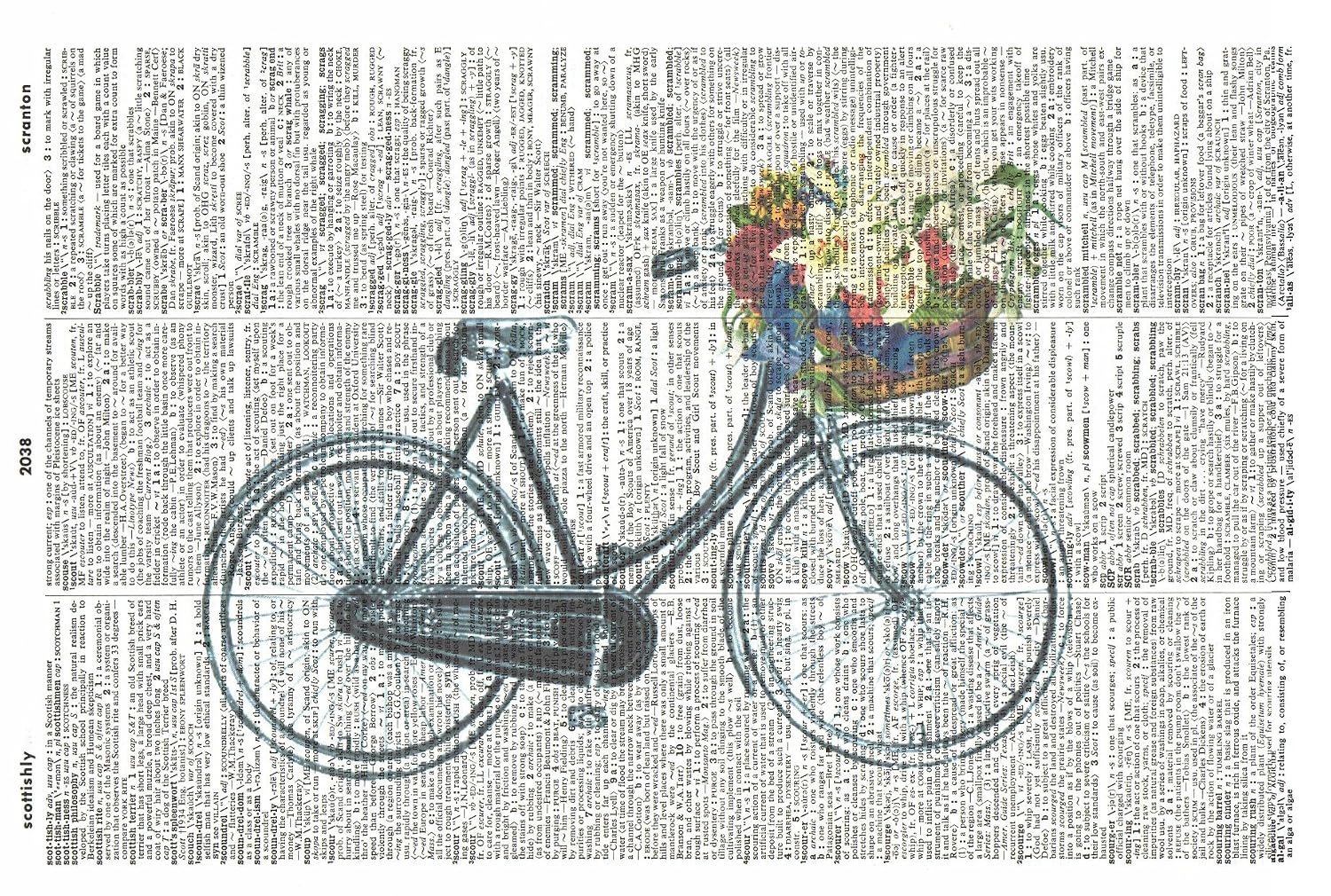 Amazon.com: Vintage Bicycle Art Print – Bike and Flowers Art Print