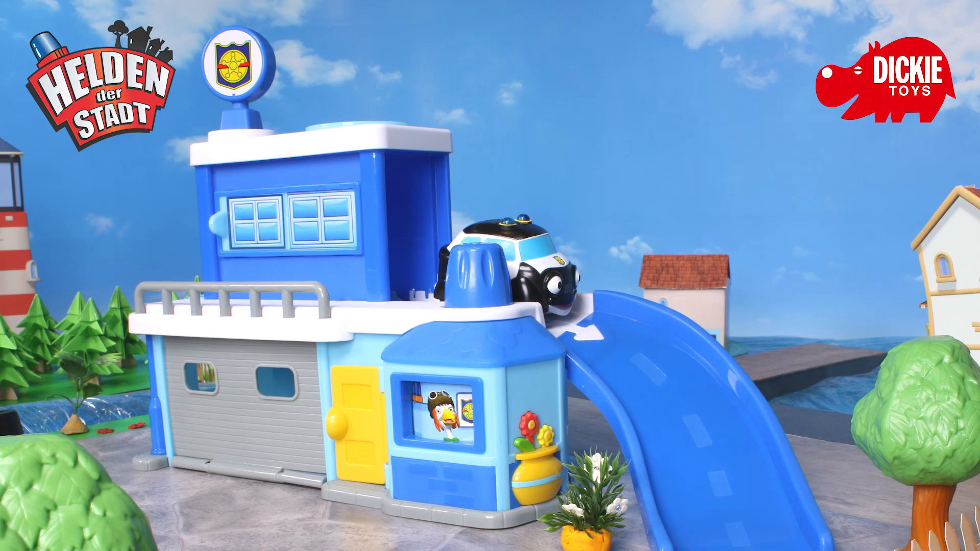 Dickie Toys - Helden der Stadt, Paul Polizei, Das Polizeiauto mit Licht, Originalen Liedern, Sounds und Freilauffunktion, inkl. Sammelkarte mit Geheimcode – Bild 7