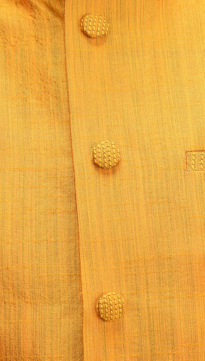 deyann yellow nehru jacket and kurta dhoti set