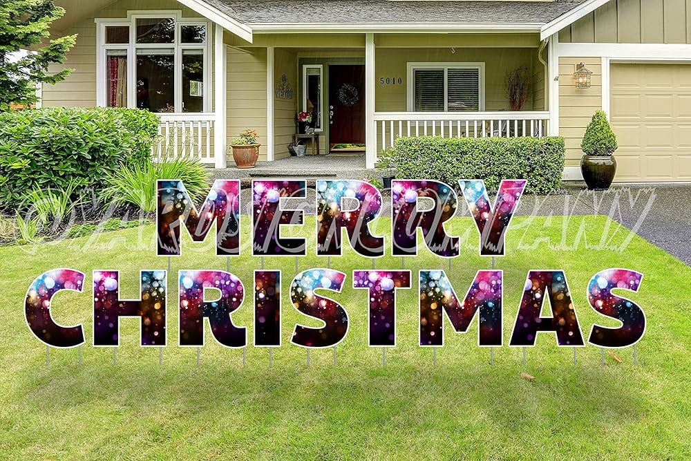 Amazon.com: 24&quot; Tall MERRY CHRISTMAS Yard Letters Black with Christmas
