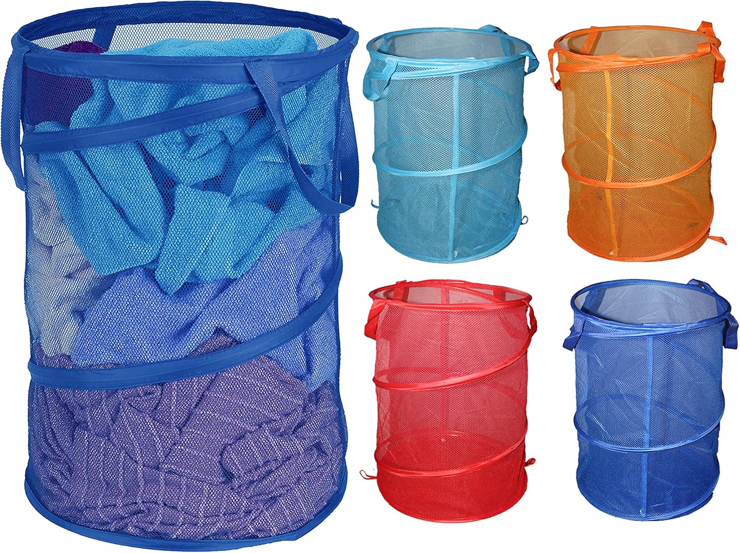 4 pcs Laundry Baskets (58cm/22.83″) Mesh Laundry Bag Collapsible