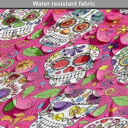 Lunarable Skull Fabric by The Yard, Day of The Dead