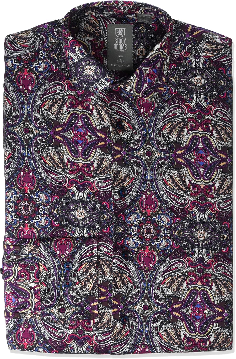 STACY ADAMS Men's Contemporary Modern Fit Dress Shirt at  Men’s Clothing store