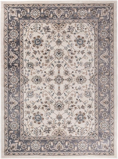 Petit Tapis Dorient Blanc Gris Motif Persan Traditionnel Et Oriental Tapis De Salon Ultra Doux Ayla 60x100cm