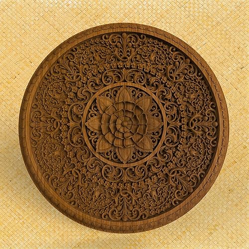Amazon Com Mandala Wood Carving Oriental Home Decor Wall Art
