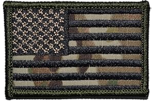 TACTICAL GEAR JUNKIE Multicam United States USA Flag 2x3 Patch - Forward Facing with Black Stripes