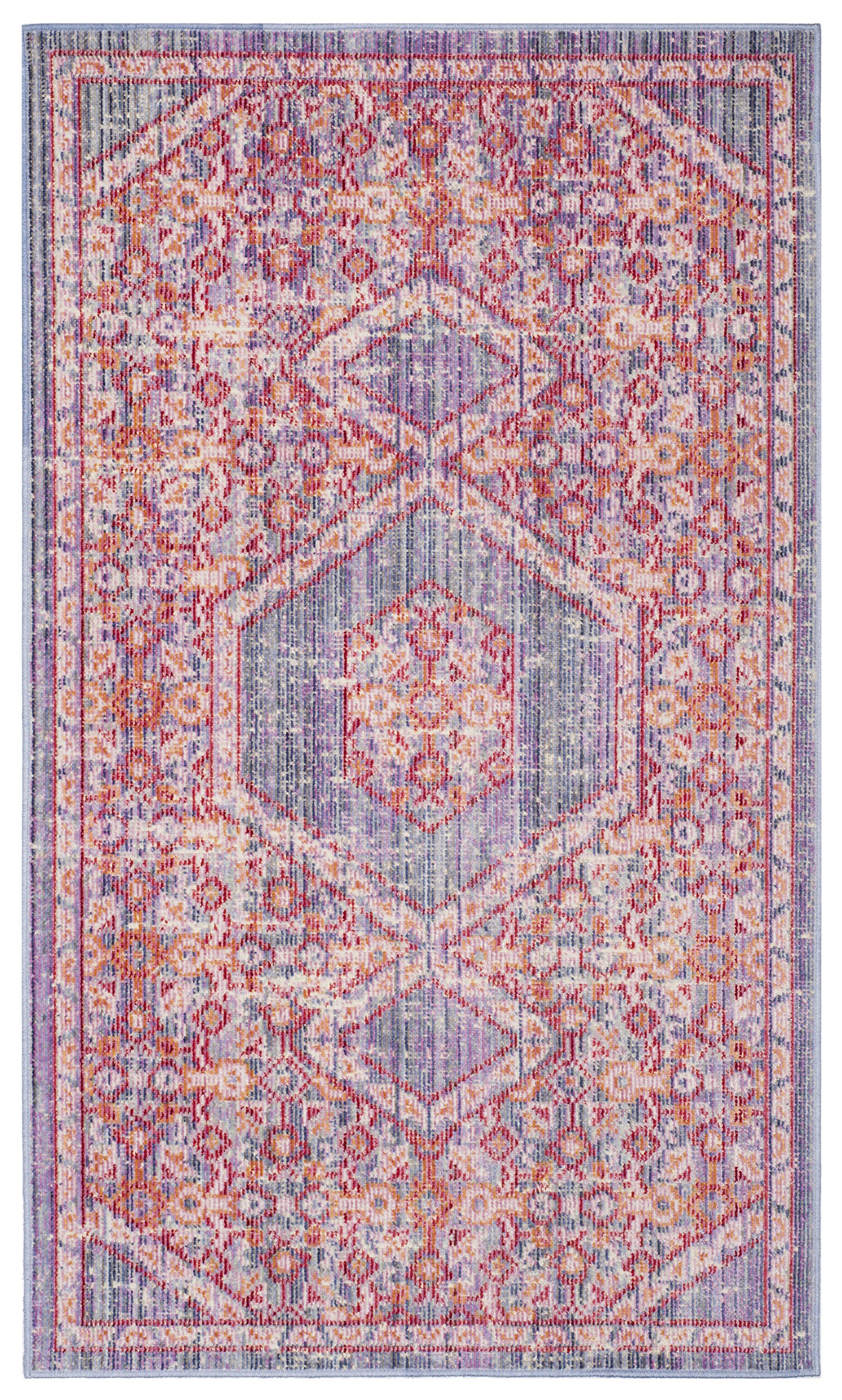 Safavieh Boho Chic Indoor Woven Rectangle Area Rug, Windsor Collection, WDS311, in Lavender / Fuchsia, 91 X 152 cm for Living Room, Bedroom or Any Indoor Space