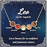 Birthday Gifts - Nymerianoble Natural Stone Zodiac Necklace Gifts for Women Girls Crystals and Healing Stones Necklaces Horoscope Necklace Gifts for Her Women