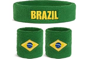 Suddora Country Headband & Wristbands Set (includes 2 Wrist & 1 Head Sweatband)