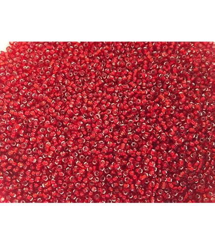 Amazon.com: Ruby Red Silver Lined Miyuki 11/0 rocailles Glass Seed