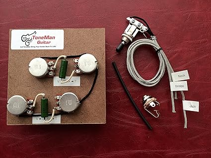 The Blues Les Paul Prewired 50s Wiring Harness Using Long Shaft Pots Pio Vintage Tone Caps 3 Way Switch Harness