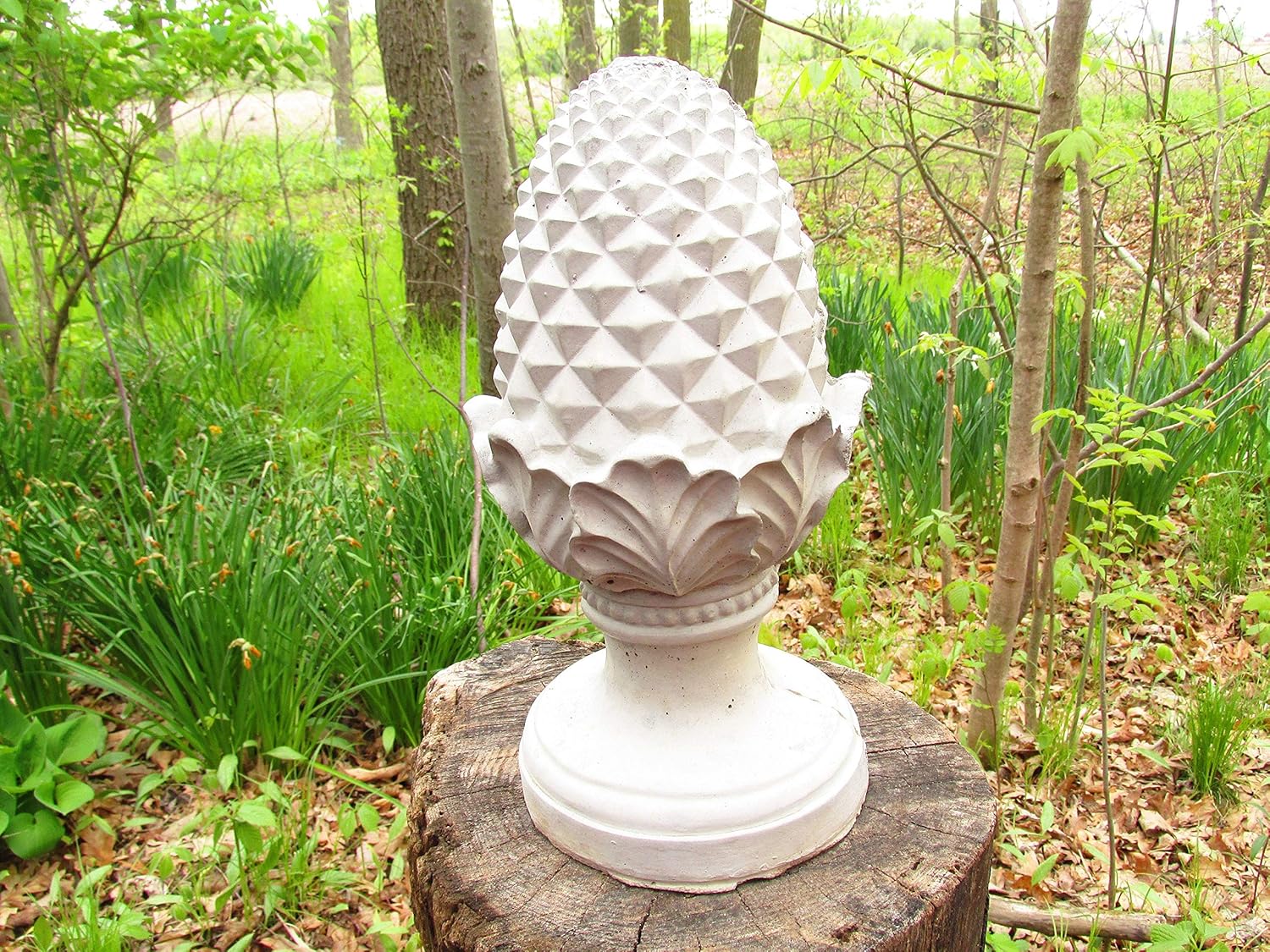 Tall Cement Artichoke Fountain Topper Top Garden Art