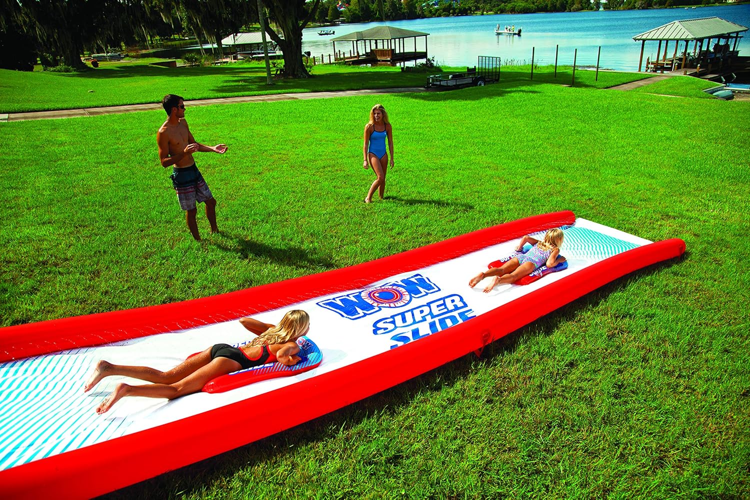 WOW World of Watersports Super Waterslide 25 x 6 Feet Giant Backyard Waterslide with Sprinkler, 20-2212 : Sports & Outdoors