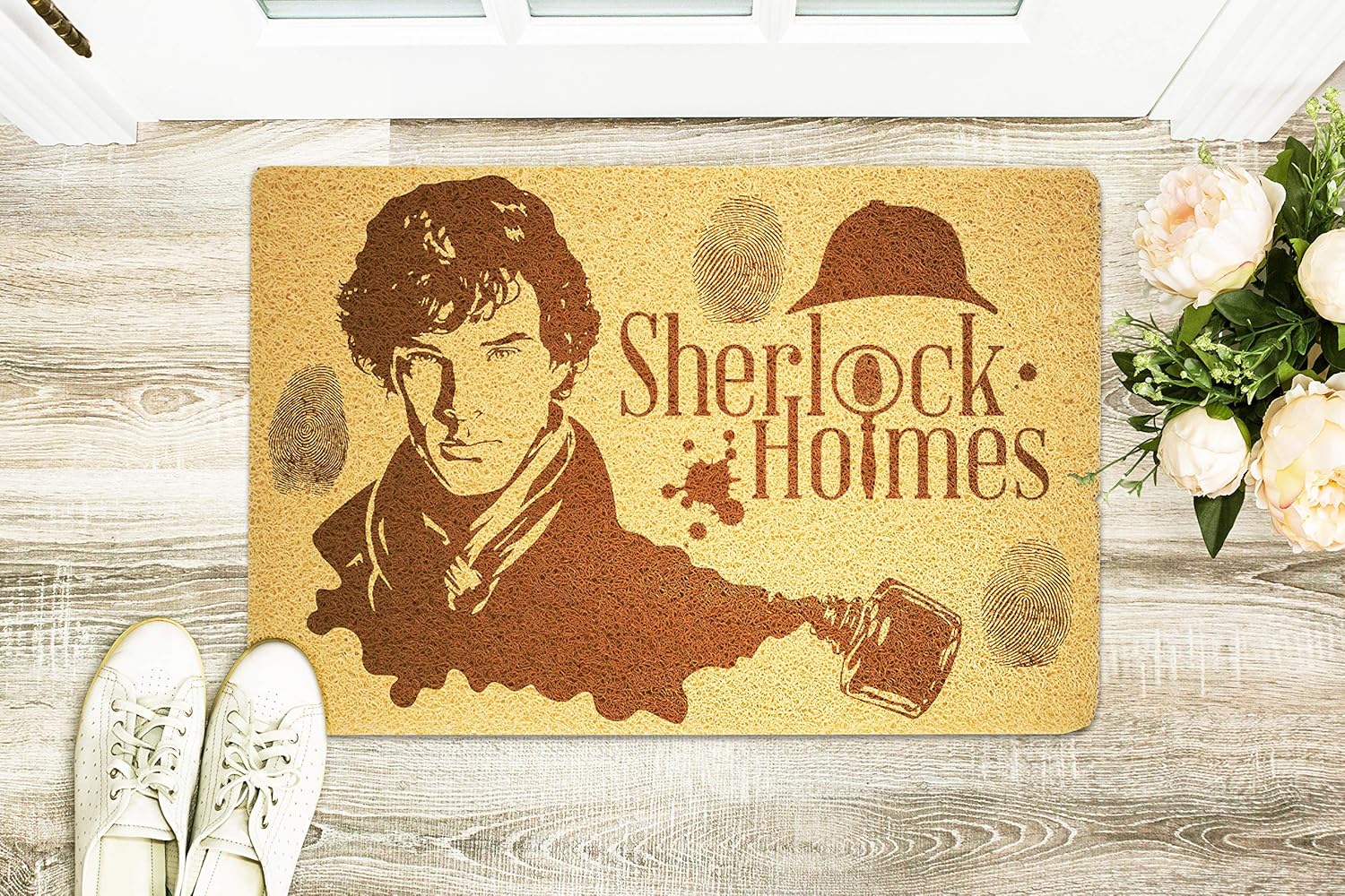 Sherlock Holmes Doormat Sherlock Holmes Door Mat Handmade Doormat Rubber Non-Slip Floor Door Mat Gift for Homeowner for Men and Women Wife