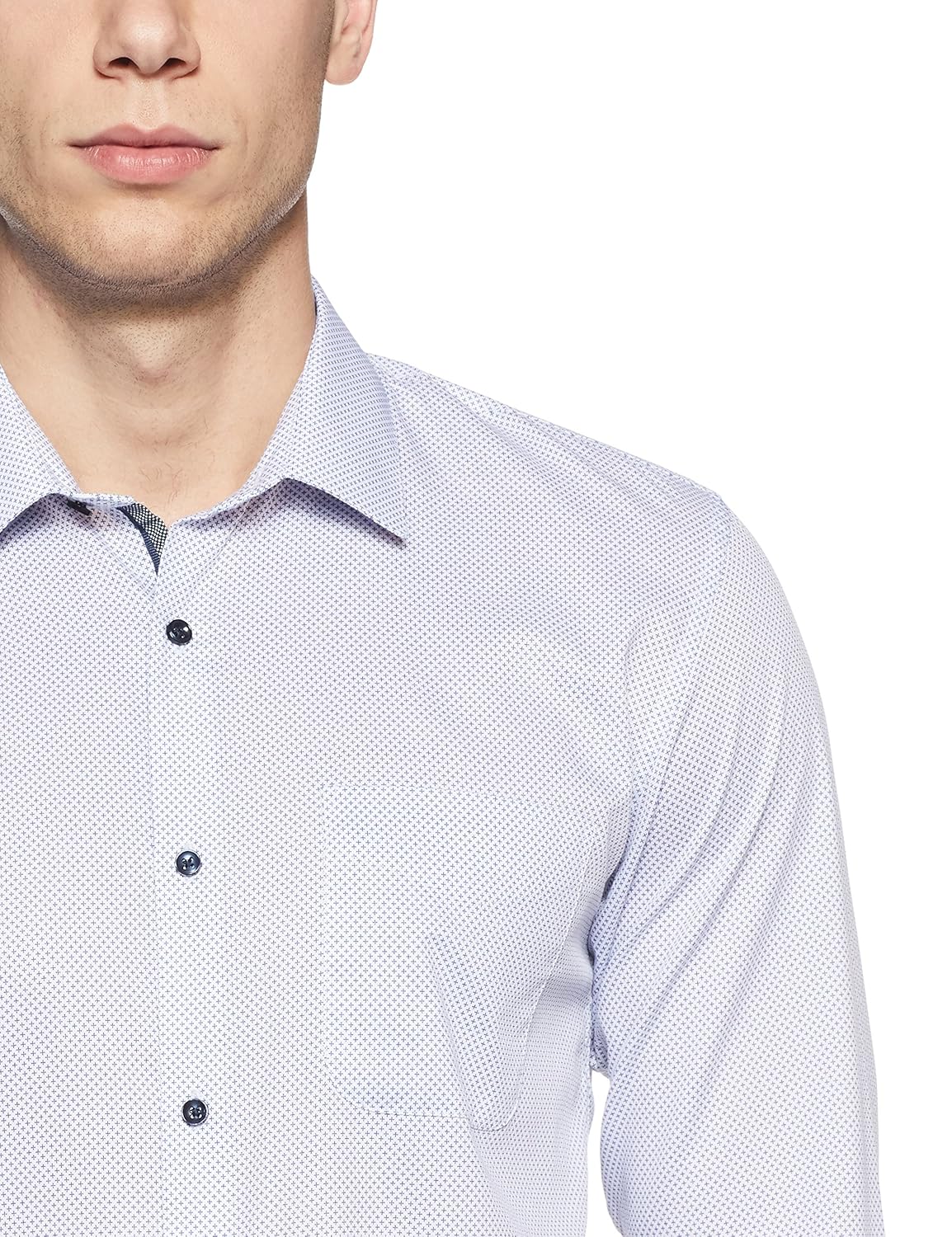 peter england men's printed slim fit formal shirt