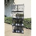Seny Lot of 4 Stackable Breeding Bird Cage for Canary Finch Small Birds (Black)