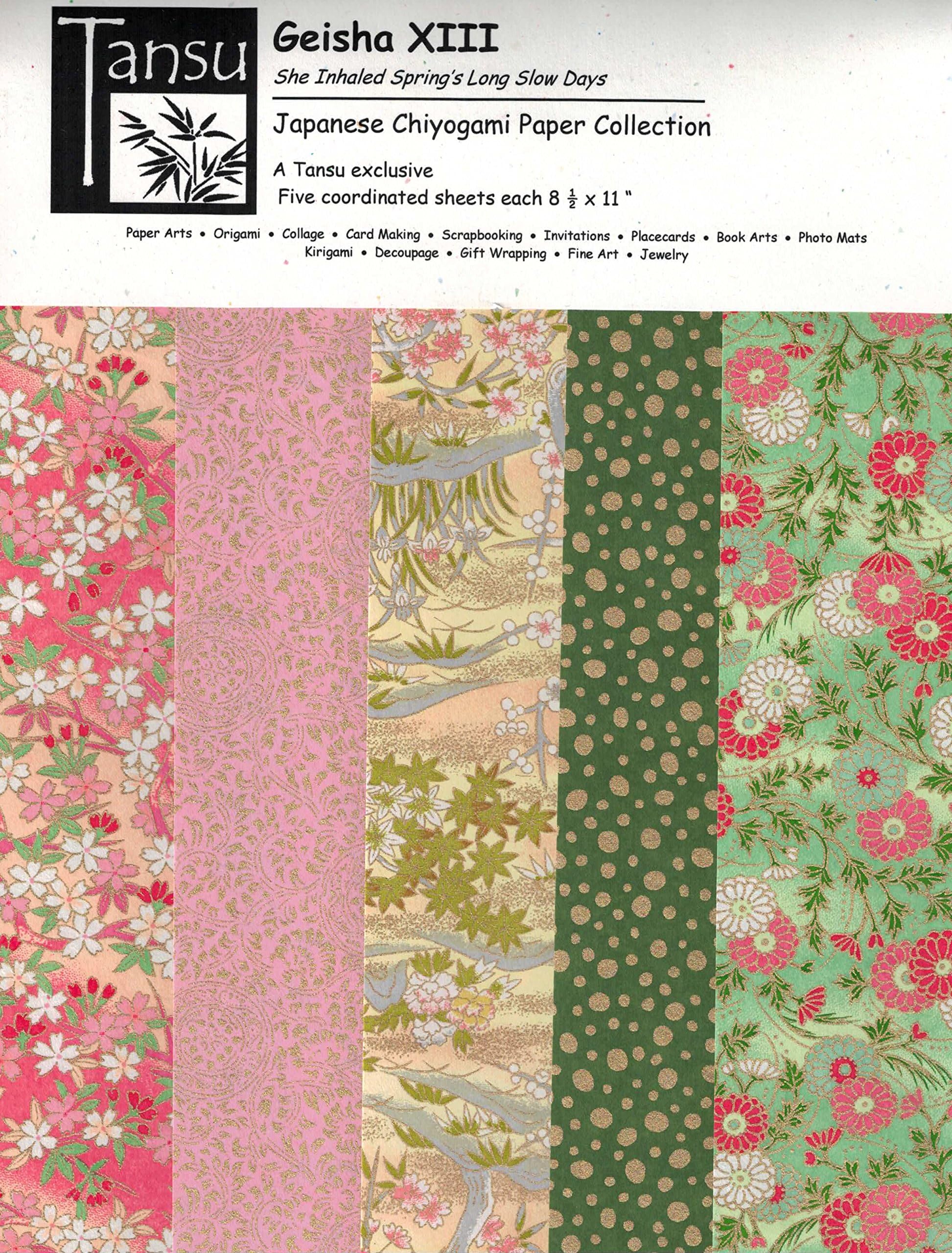 Japanese Chiyogami Papers - Geisha XIII - She Inhaled Spring's Long Slow Days