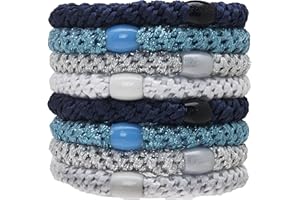 L. ERICKSON USA L. Erickson Grab and Go Ponytail Holders - Set of Eight (Blue Glow)
