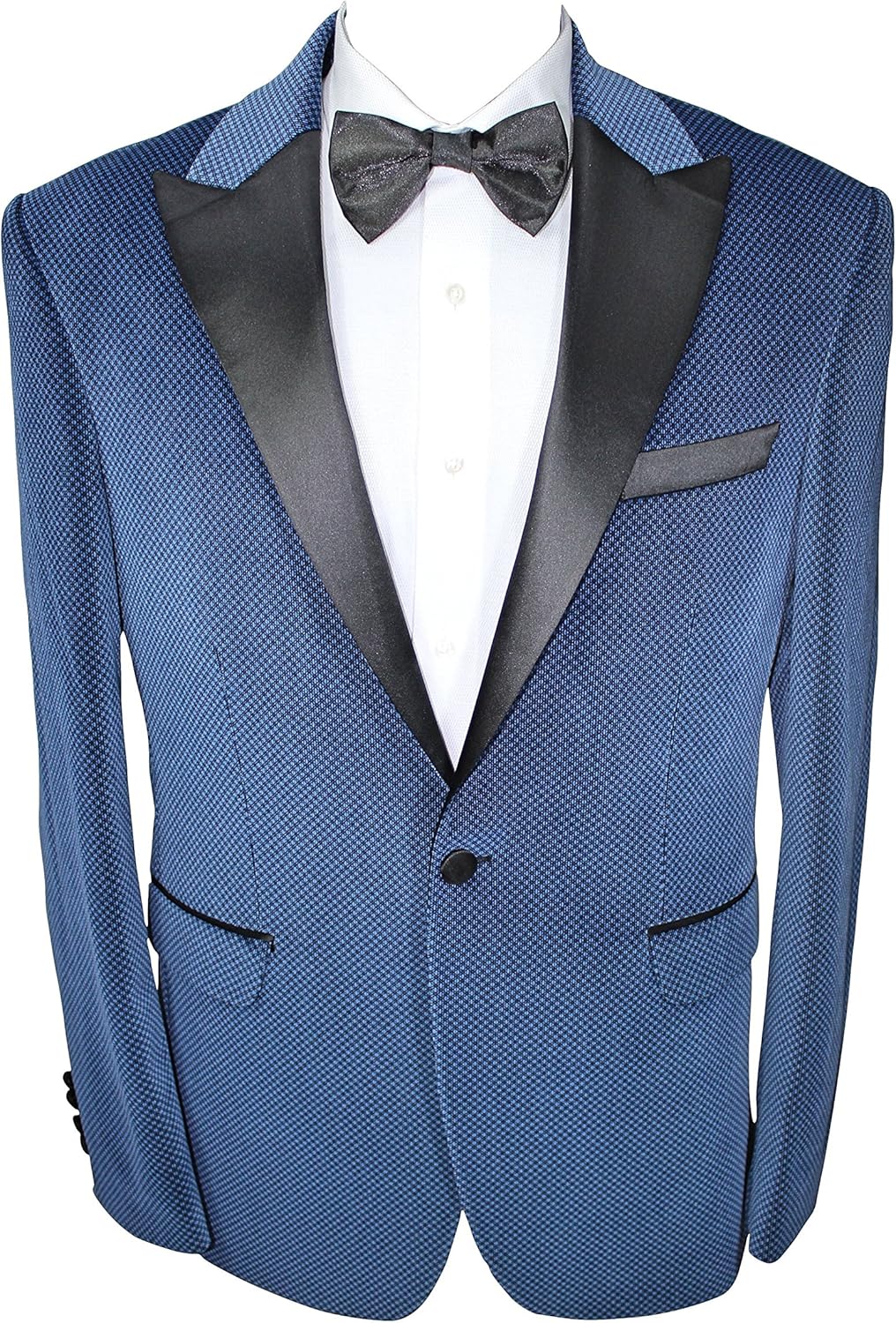 Giangiulio - Blue Velvet Dinner Jacket/Suit with Satin Lapel (Jacket Only = 36