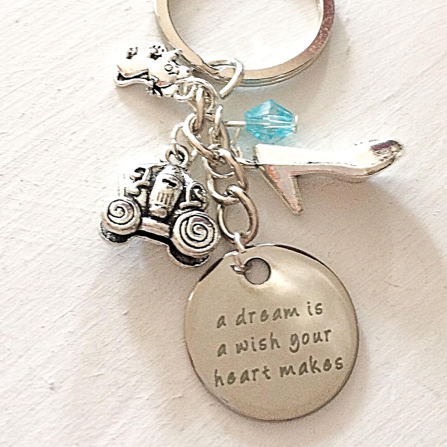 Amazon Com Cinderella Inspired Accessories A Dream Is A Wish Your Heart Makes Charm Keychain Gift For A Princess Everything Else