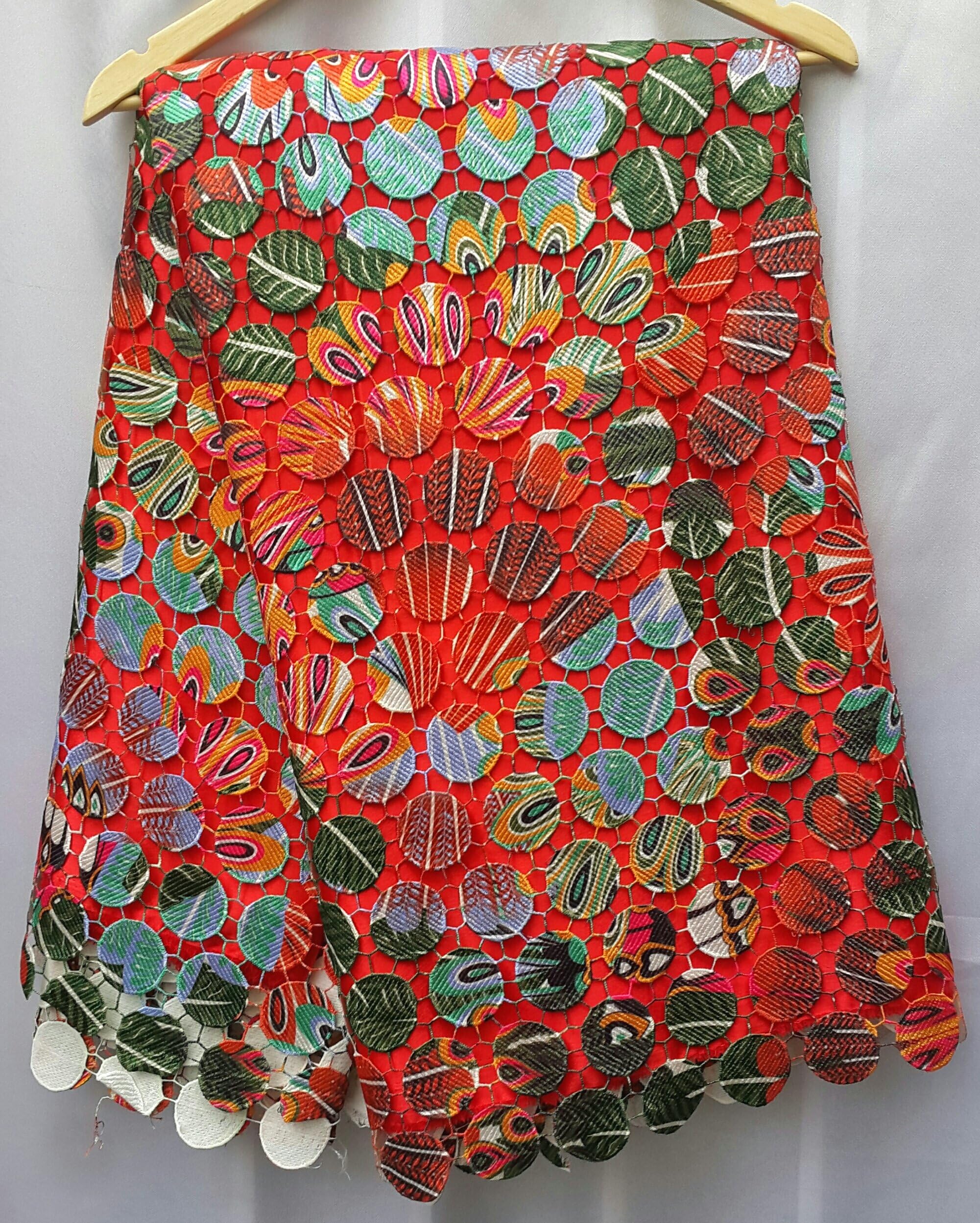African Fabric Tissue Embroidered Lace Guipure Embroidery. Cord Lace African Swiss Lace Floral 5 Yards/4.50 metres