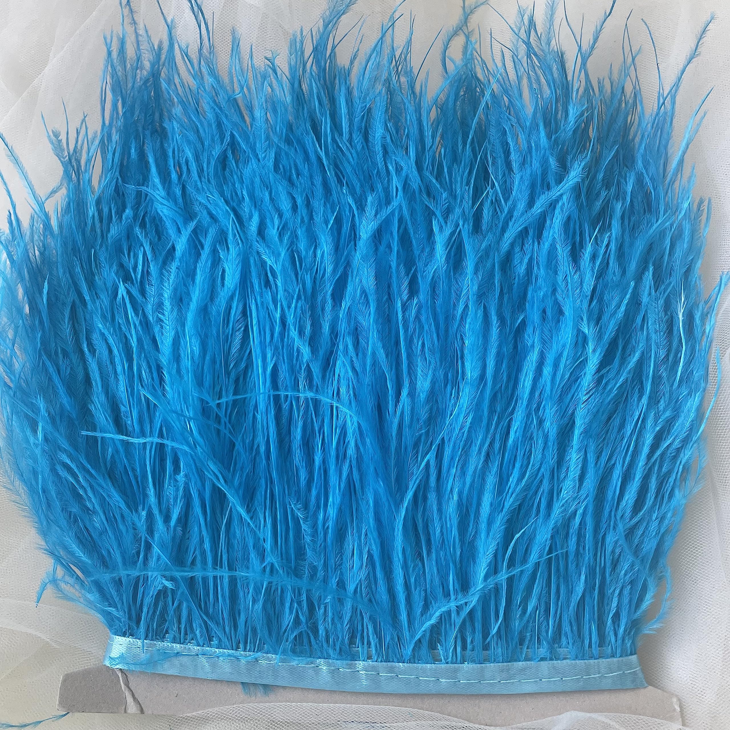 34 Colours Quality Ostrich Feather Trimming Fringe for Millinery Craft Dress Making (Turquoise)