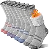 Sandsuced Kids Merino Wool Hiking Socks Girls Boys Toddler Winter Thermal Warm Cozy Boot Thick Cushion Socks 4 Pairs