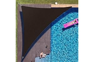 ColourTree 14' x 14' x 19.8' Brown Sun Shade Sail Right Triangle Canopy Fabric Cloth Screen, Water Permeable & UV Block UPF50, Heavy Duty, Carport Patio Outdoor - (We Customize Size)