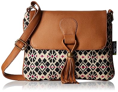 Kanvas Katha Womens Sling Bag (Beige) (KKSNJQ012)