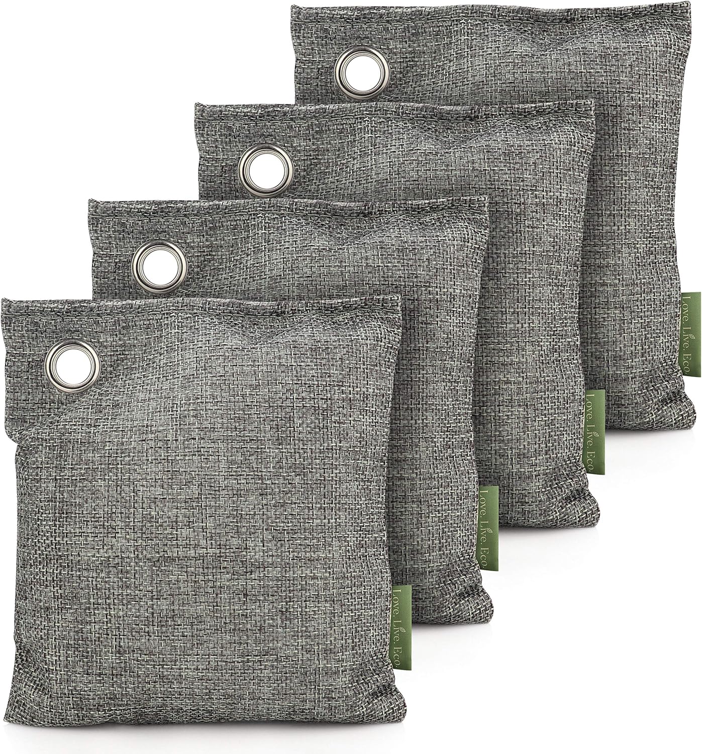 Bamboo Charcoal Air Purifying Bags 4 Pack 200g - Activated Charcoal Odor Eliminator and Moisture Absorber - Natural Air Fresheners for Home - Car Air Fresheners - Shoe Deodorizer - Pet Odor Eliminator