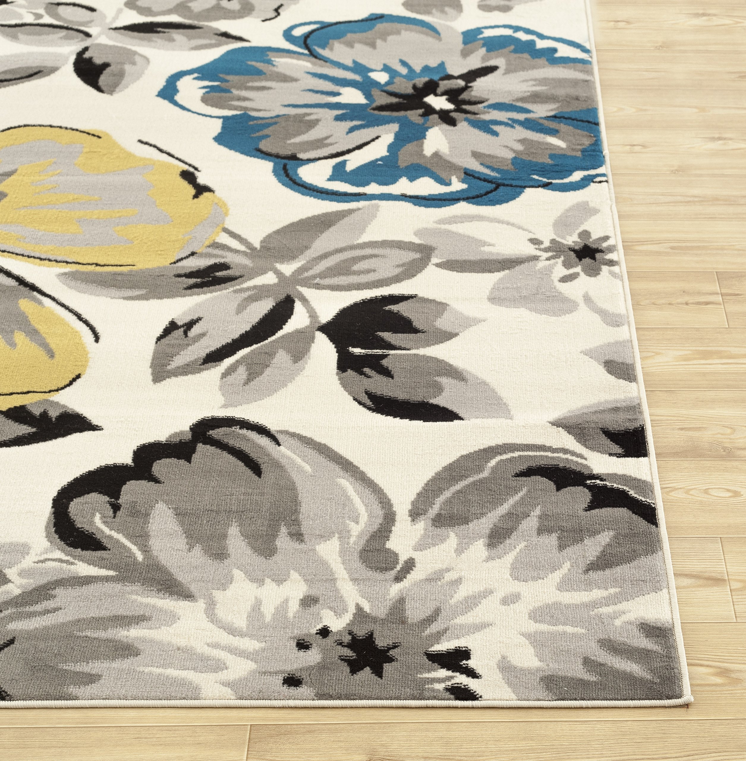 Modern Floral Area Rugs 5' X 7' Cream 847918052871 eBay