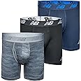 New Balance Men's Performance Boxer Briefs with Fly, Breathable Stretch Underwear, Moisture Wicking, Soft Waistband (3 Pack)