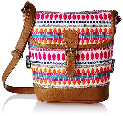Kanvas Katha Womens Sling Bag (Multicolor) (KKRJQ040)
