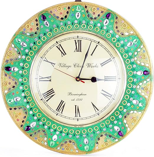 Amazon Com Nagina International Handmade Contemporary Beautifully Crafted Genuine Premium Wall Decor Functional Time S Clock With Vintage Roman Dial Face Premium Handcrafted Gifts Decor Home Kitchen