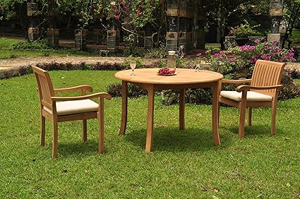Amazon Com Teakstation 2 Seater Grade A Teak Wood 3 Pc
