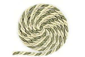 BEL AVENIR 6mm 16Yards Twisted Cord Rope Trim Craft Decorative Nylon Rope Handmade Cording for Sewing Crafts Upholstery Home Décor (Mix Green)