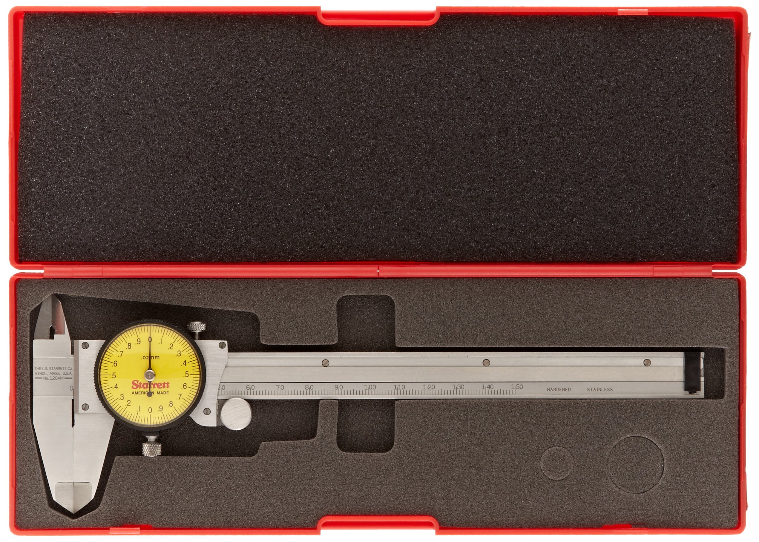 Starrett B120A-6 Dial Caliper - Precision 0-6" Stainless Steel Tool, .001" Graduations, Made In USA
