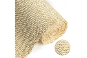 LUSYDECO 24" Width Natural Rattan Cane Webbing Roll 2 Feet Length Closed Weave Rattan Fabric Furniture Woven Rattan Sheets for Crafts Cane Weave Rattan Material Natural Chair Caning (2 FEET)